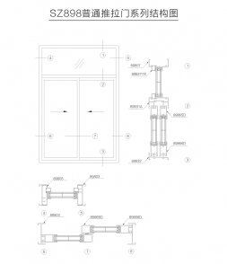 普鋁系列SZ898普通推拉門系列